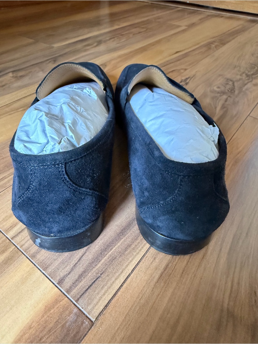 John W. Nordstrom Men's Navy Suede Penny Loafers - Classic Slip-On Style - Picture 2 of 7